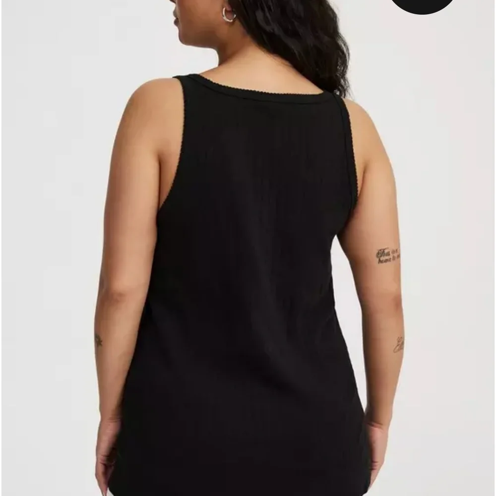 Torrid Black Button-Front Tank Top - Picture 2 of 3